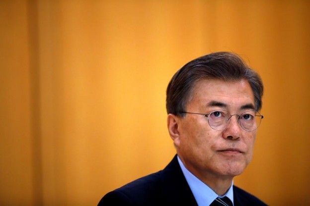 South Korean President Moon Jae-in attends an interview with Reuters at the Presidential Blue House in Seoul, South Korea June 22, 2017. REUTERS/Kim Hong-Ji - RTS185LD
