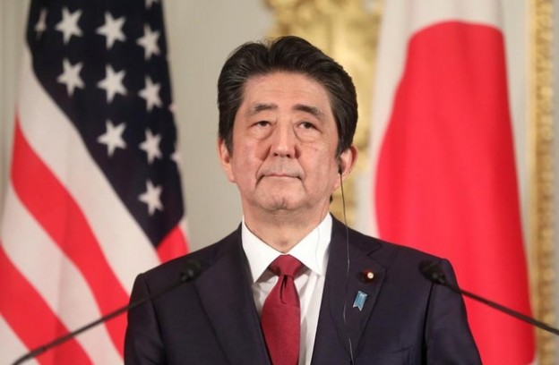 Japan's Prime Minister Shinzo Abe holds a joint news conference with U.S. President Donald Trump (not pictured), at Akasaka Palace in Tokyo, Japan May 27, 2019. REUTERS/Jonathan Ernst - RC1951E88BE0