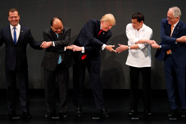 U.S. President Donald Trump participates in the opening ceremony of the ASEAN Summit in Manila, Philippines November 13, 2017. REUTERS/Jonathan Ernst - RC16B39CCC10