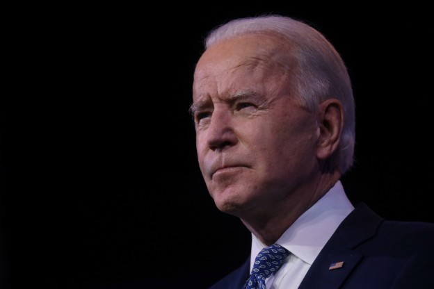 U.S. President-elect Joe Biden looks on as he speaks about the recent massive cyber attack against the U.S. and also other Biden administration goals in Wilmington, Delaware, U.S., December 22, 2020. REUTERS/Leah Millis - RC2KSK9NESLG