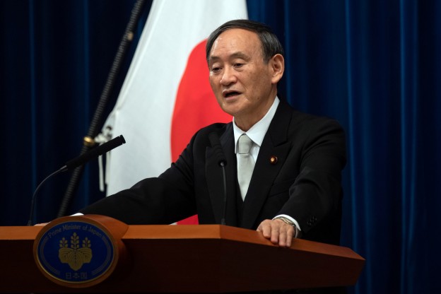 Yoshihide Suga speaks during a news conference following his confirmation as Prime Minister of Japan in Tokyo, Japan September 16, 2020. Carl Court/Pool via REUTERS - RC2PZI9J6OT0